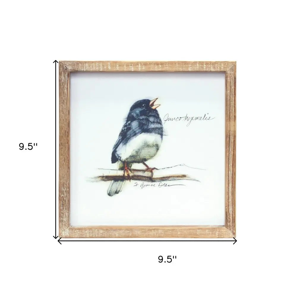 Set of Four Brown Bird Solid Wood Square Framed Art HomeRoots