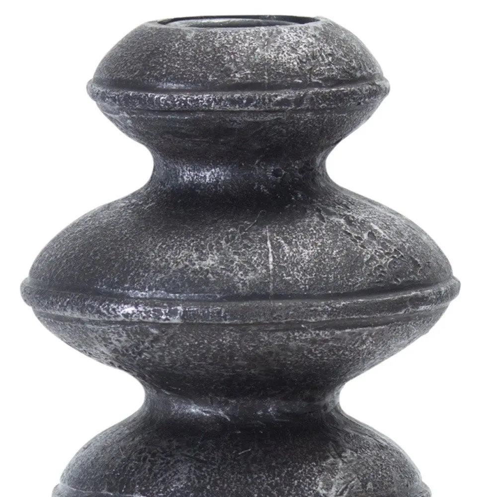 Set of Four Natural and Black Resin and Stone Powder Ornate Tabletop HomeRoots
