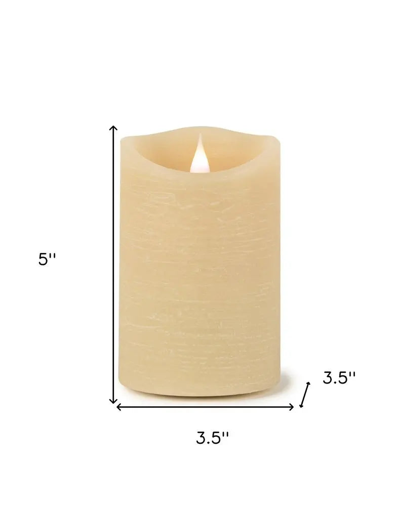 Set of Two Beige Flameless Designer Candle HomeRoots
