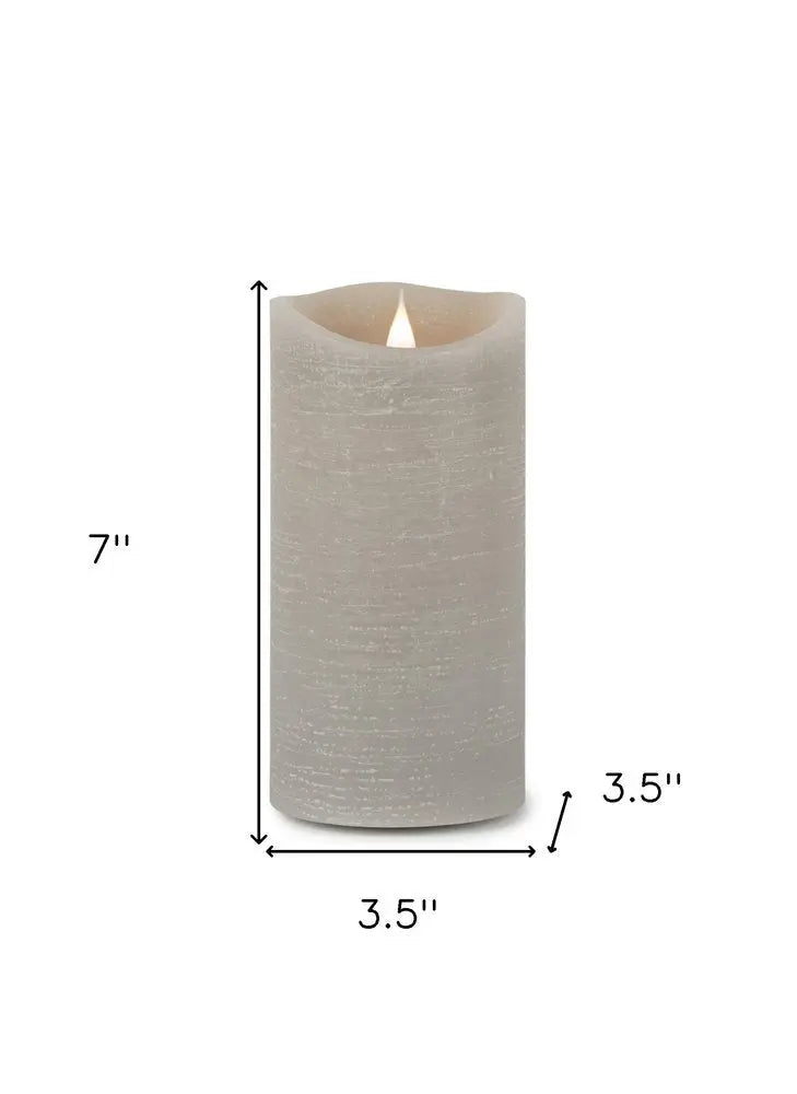 7" Gray Flameless Designer Candle HomeRoots