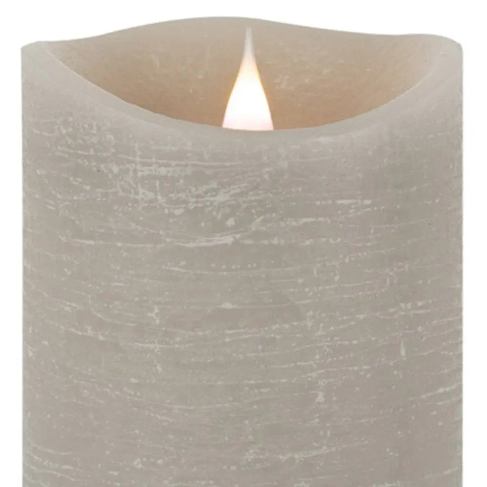 7" Gray Flameless Designer Candle HomeRoots