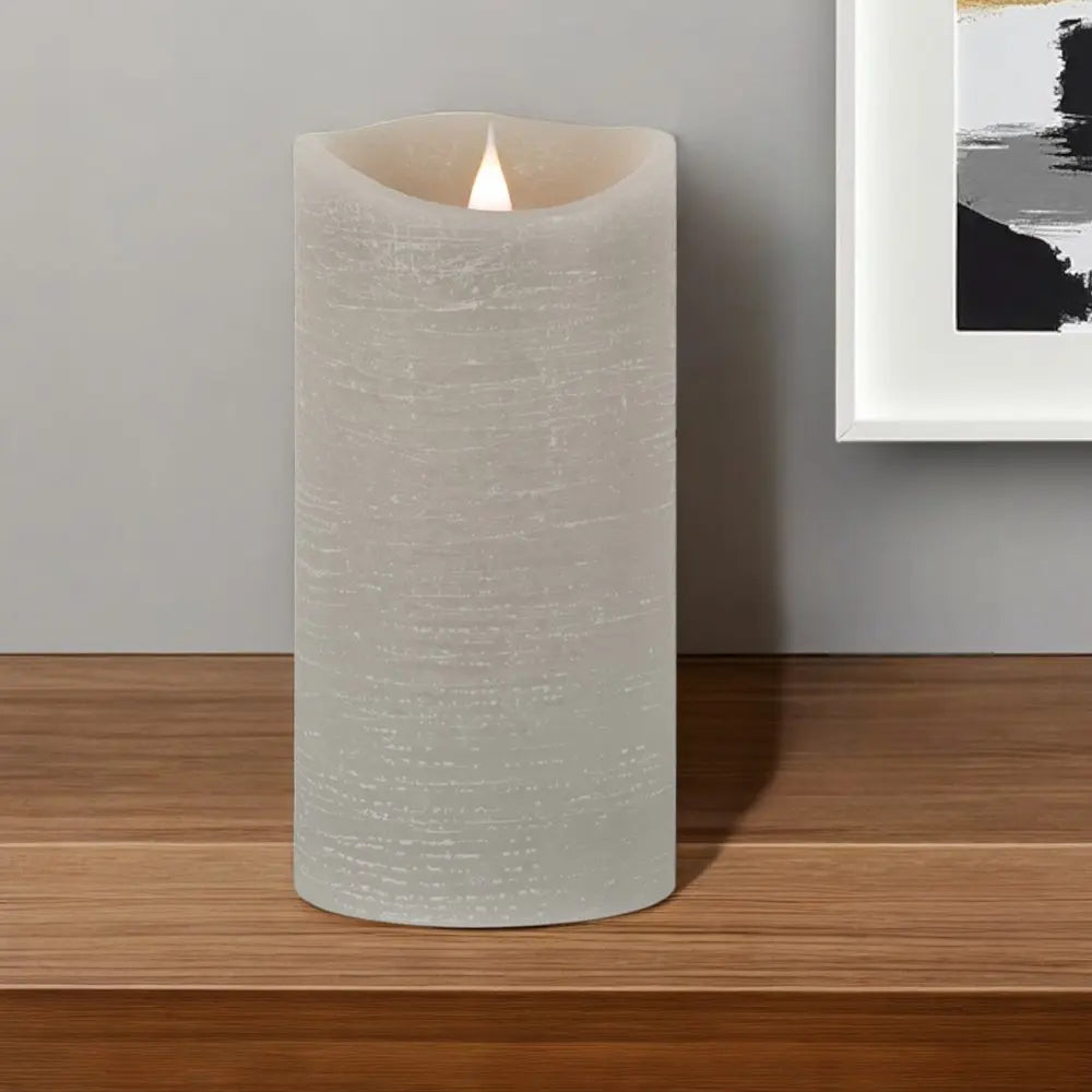 7" Gray Flameless Designer Candle HomeRoots