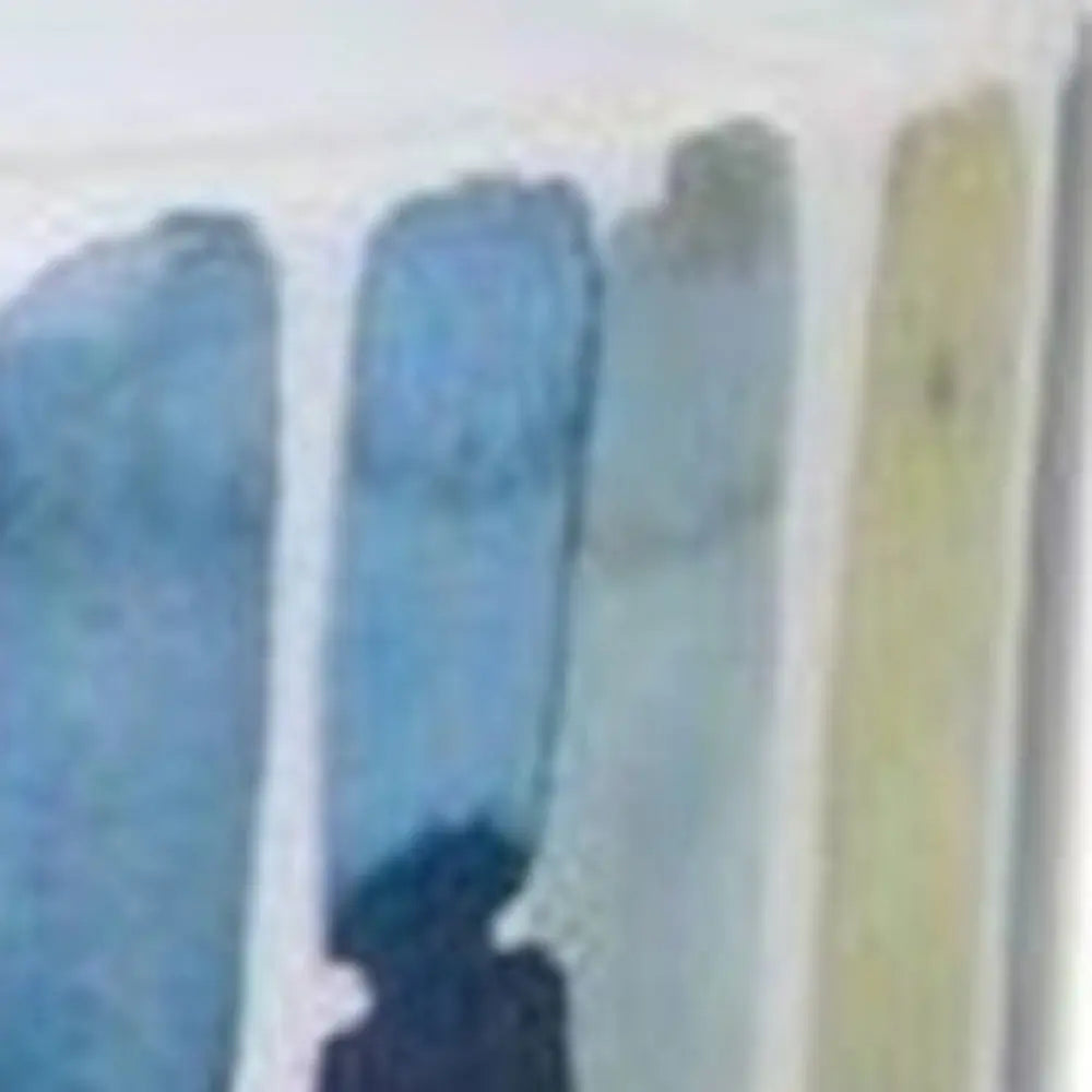 Set of Two Blue Terra Cotta And White Ceramic 2 Ounce Round Raised Pot Planters HomeRoots