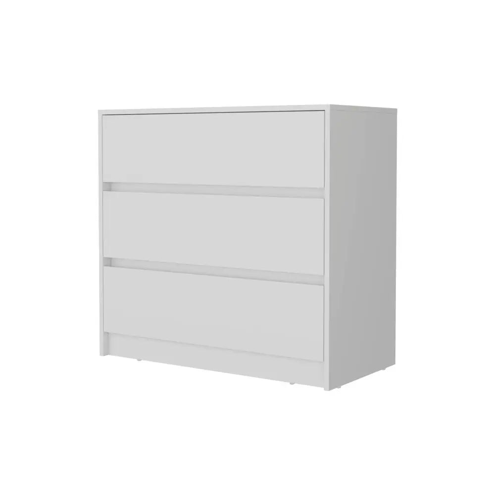 33" White Three Drawer Dresser HomeRoots