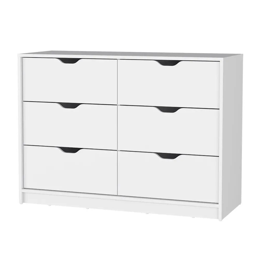 42" White Six Drawer Dresser HomeRoots