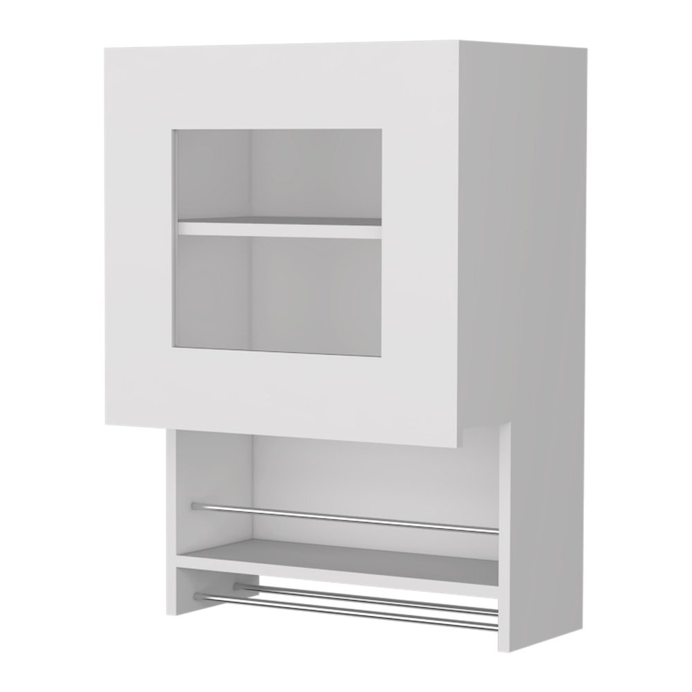 Gabinete decorativo blanco de 20" con dos estantes