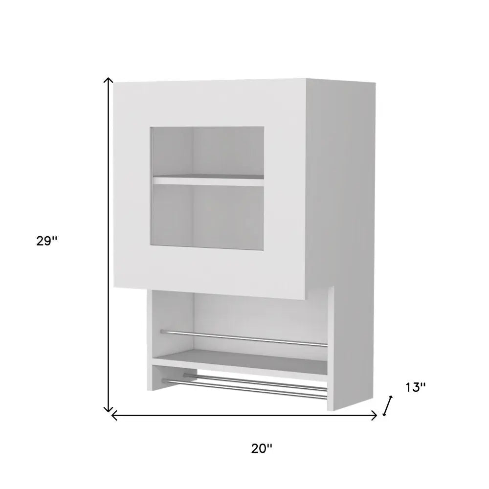 20" White Accent Cabinet With Two Shelves HomeRoots