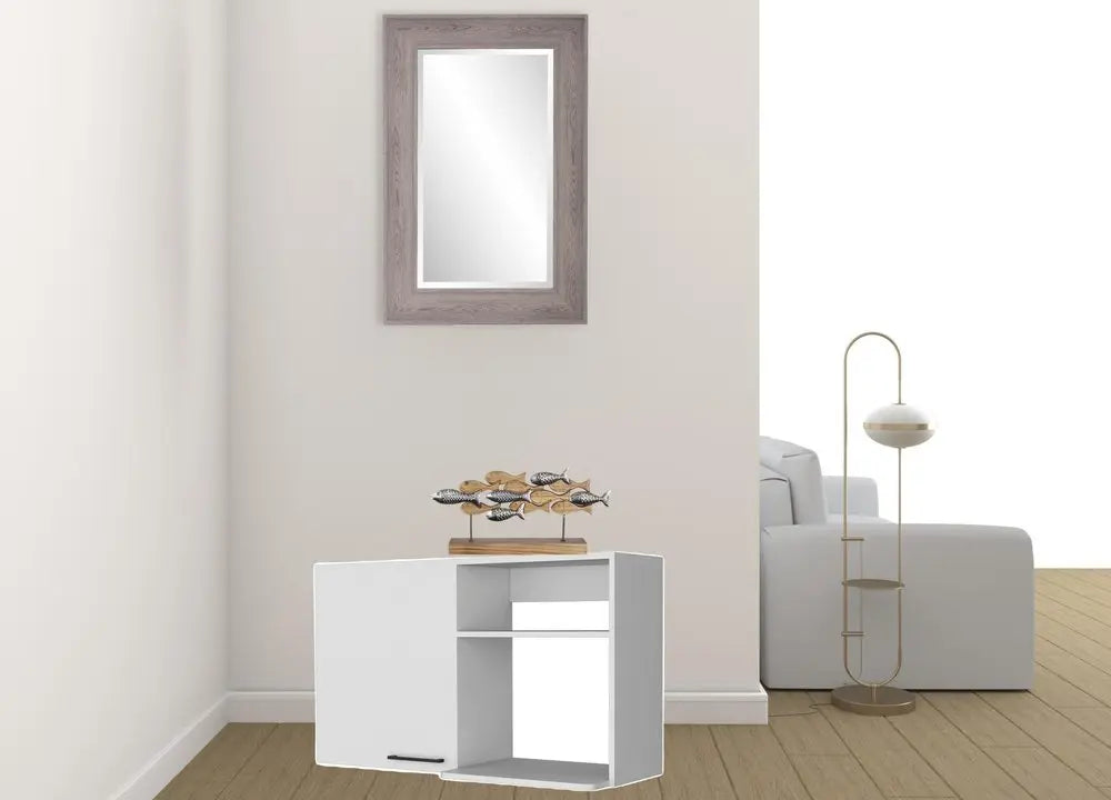 39" White Accent Cabinet With Two Shelves HomeRoots