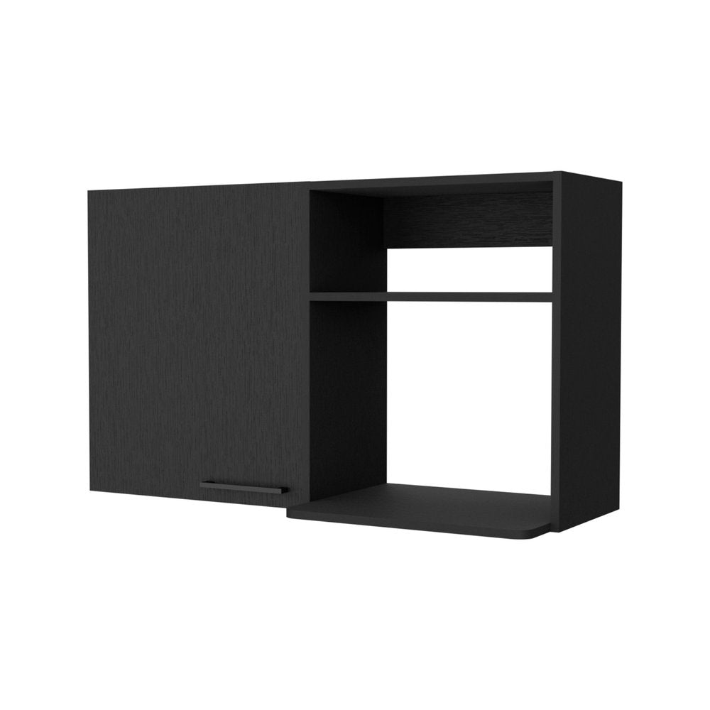 Gabinete decorativo negro de 39" con dos estantes