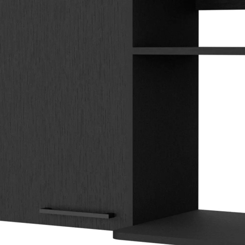 39" Black Accent Cabinet With Two Shelves HomeRoots