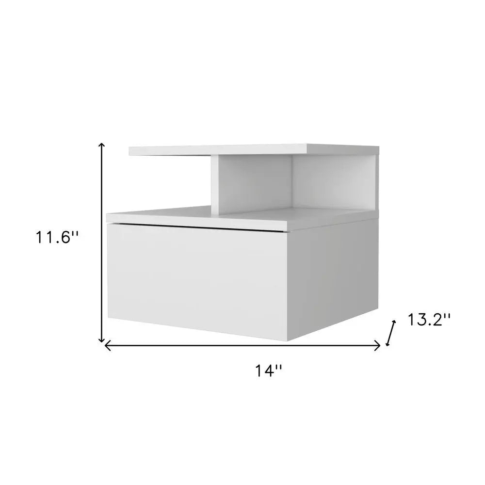 12" Wood One Drawer Floating Nightstand HomeRoots