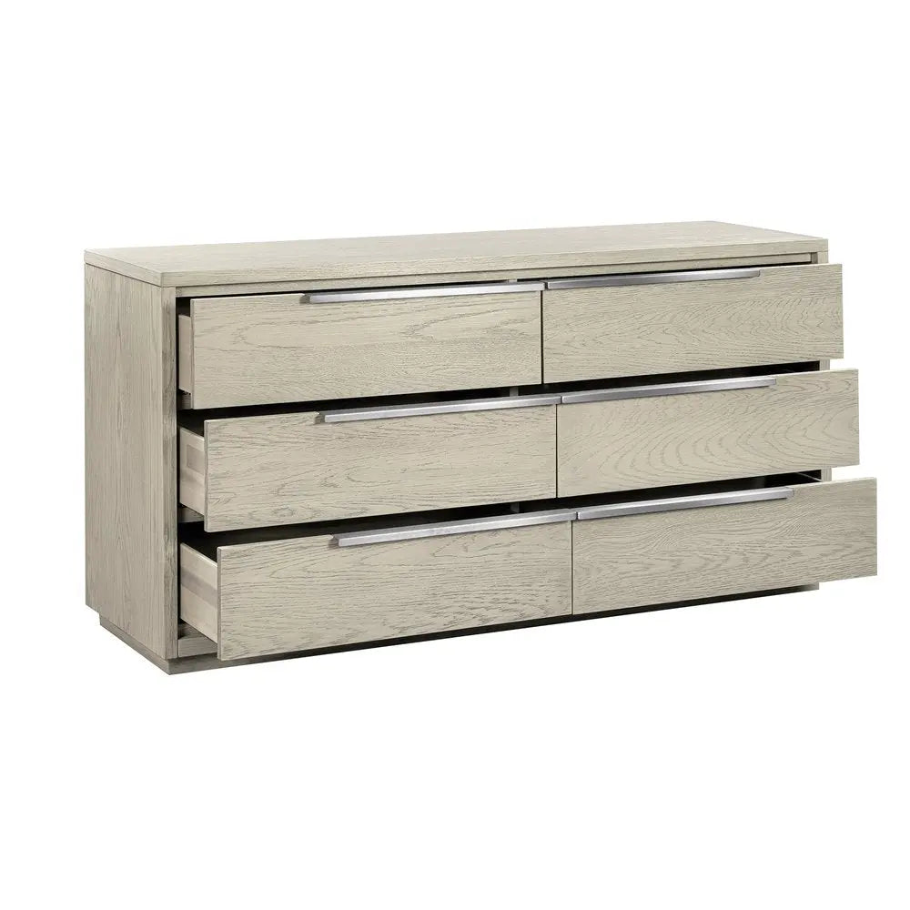 63" Gray Solid Wood Six Drawer Double Dresser HomeRoots