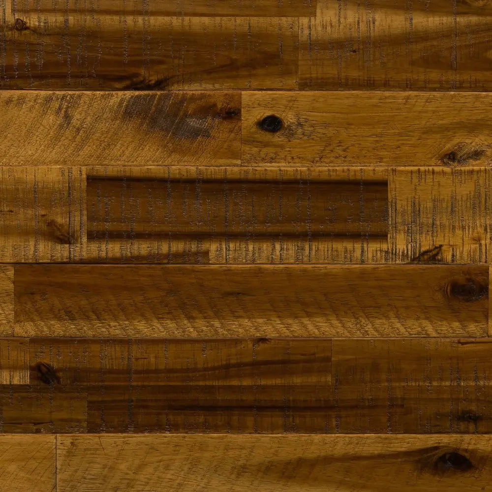 57" Brown and Black Solid Wood Six Drawer Double Dresser HomeRoots