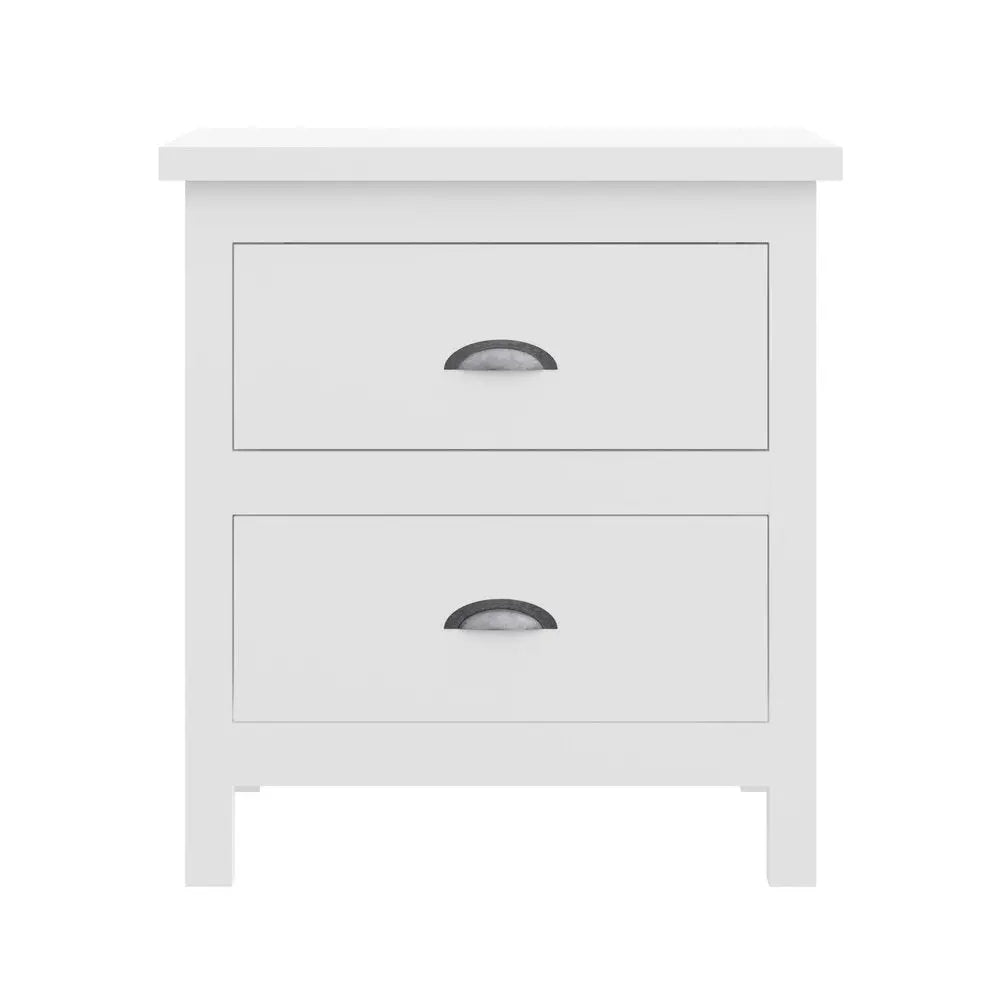 22" Solid Wood Two Drawer Nightstand HomeRoots