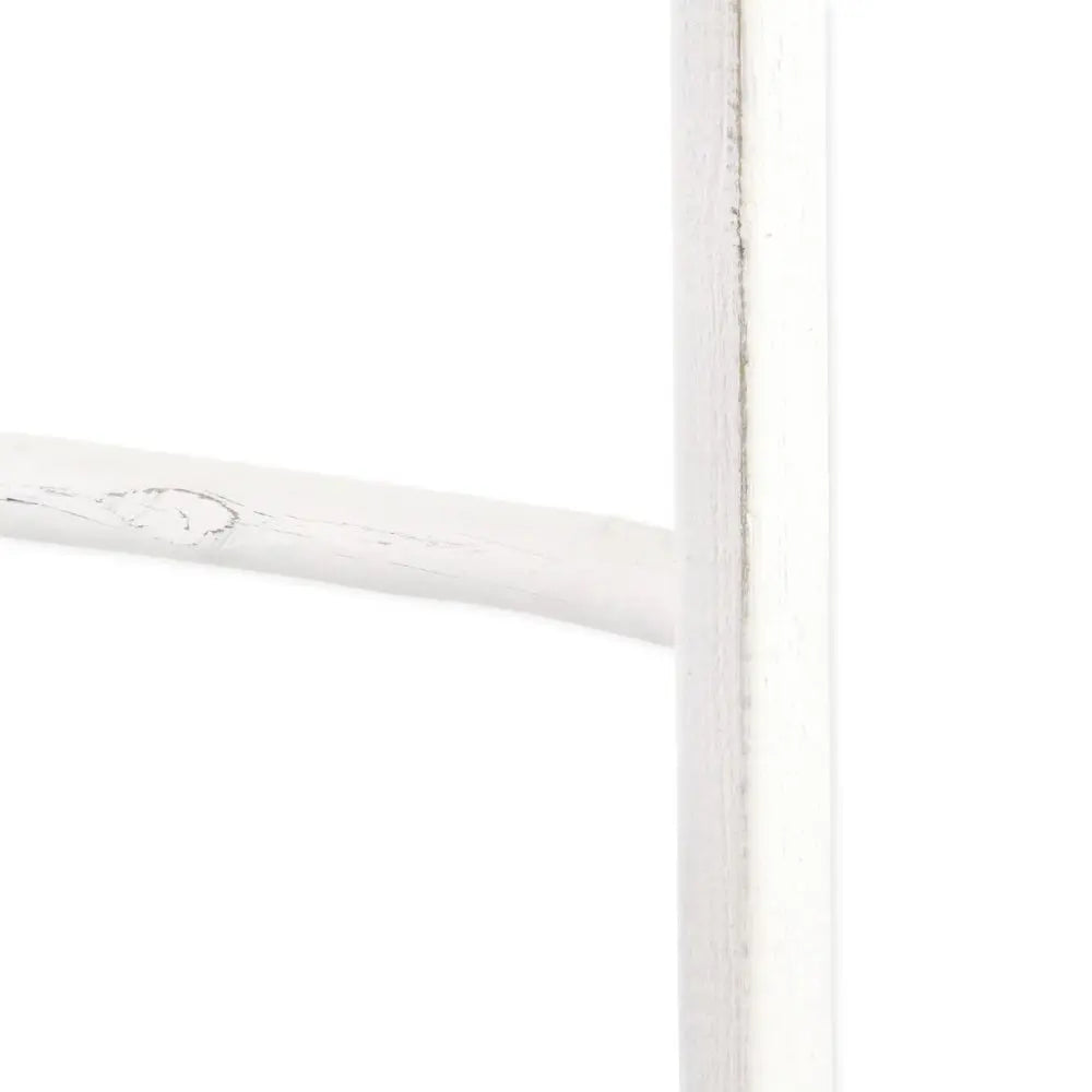 76" White Six Step Solid Wood Decorative Ladder HomeRoots