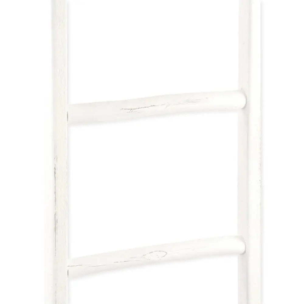 76" White Six Step Solid Wood Decorative Ladder HomeRoots