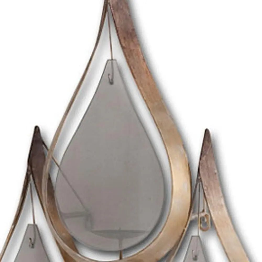 52" Gold And Gray Distressed Geometric Glass And Metal Wall Sconce Candle Holder HomeRoots