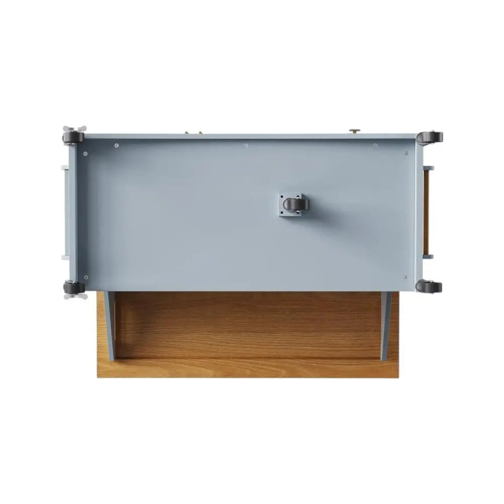 52" Light Blue Wood Barn Door Rolling Kitchen Island - NOVA HOME FURNITURE