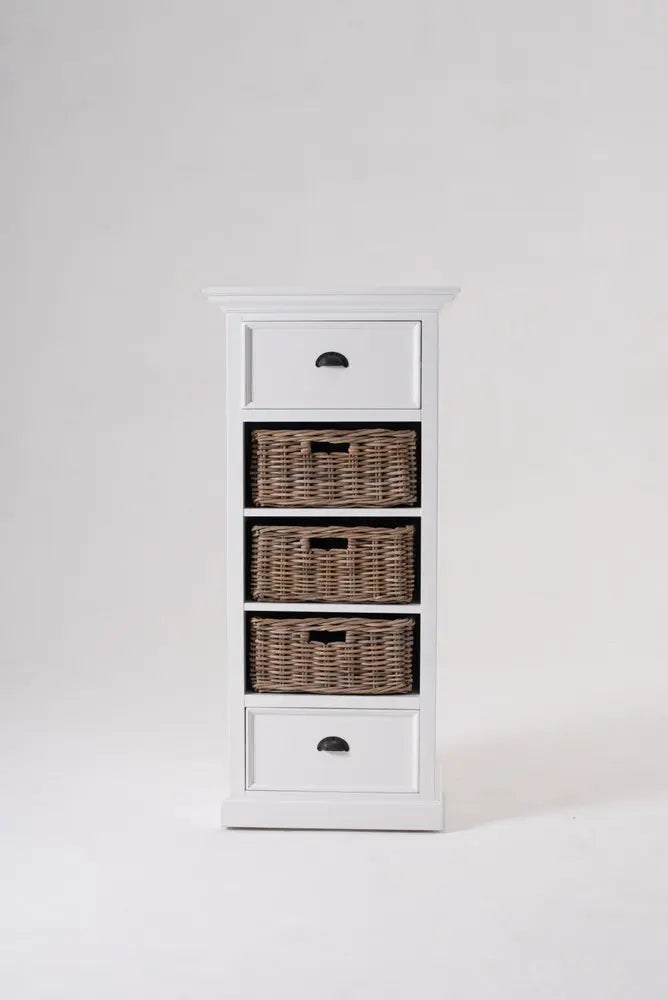 52" White Two Drawer Storage Cabinet With Baskets - NOVA HOME FURNITURE