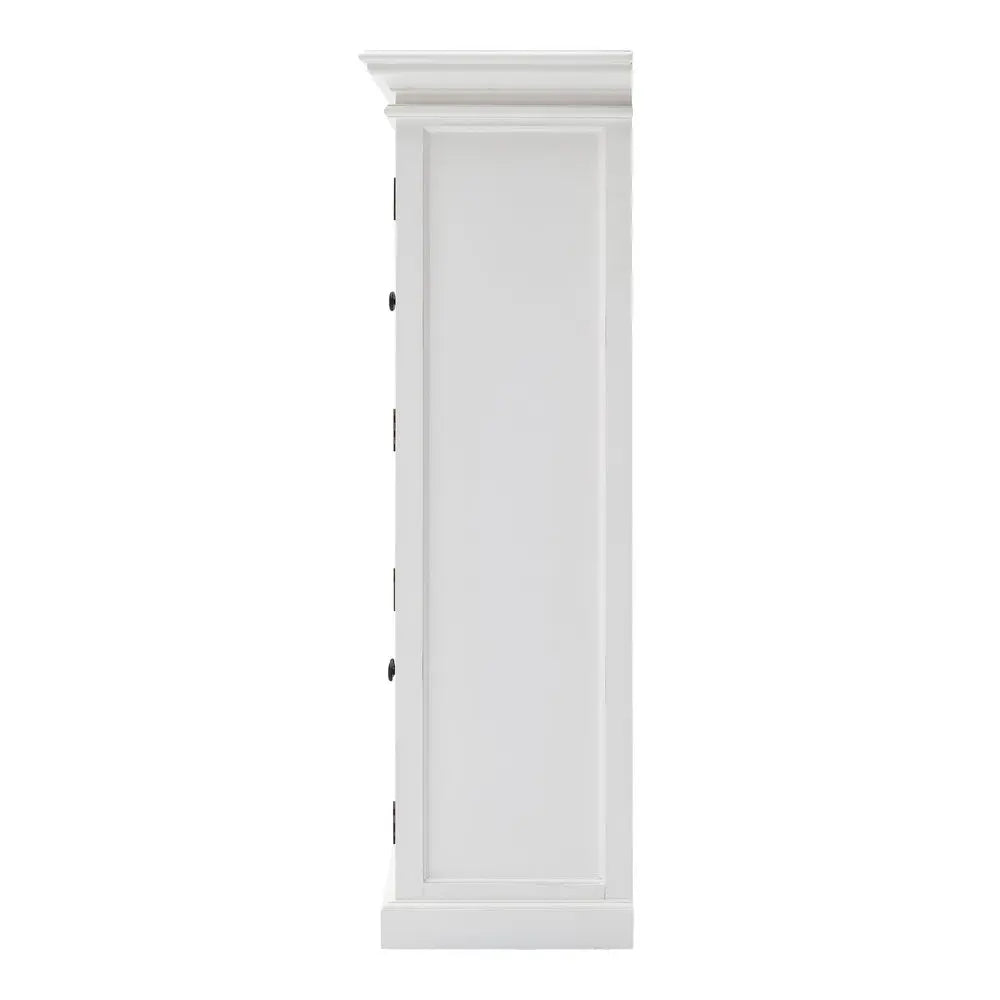 52" White Wood and Glass Two Level Storage Cabinet - NOVA HOME FURNITURE