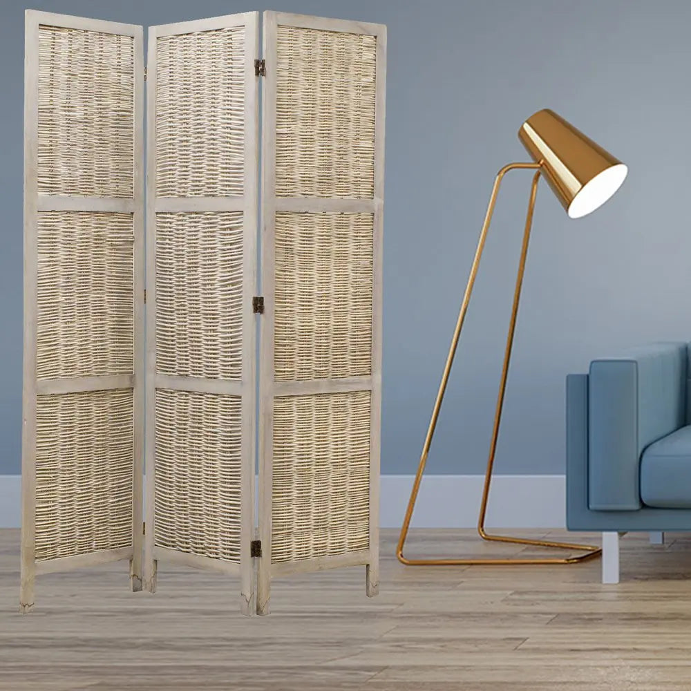 52 X 67 Beige Wood Screen - NOBLE HOME INTERIORS