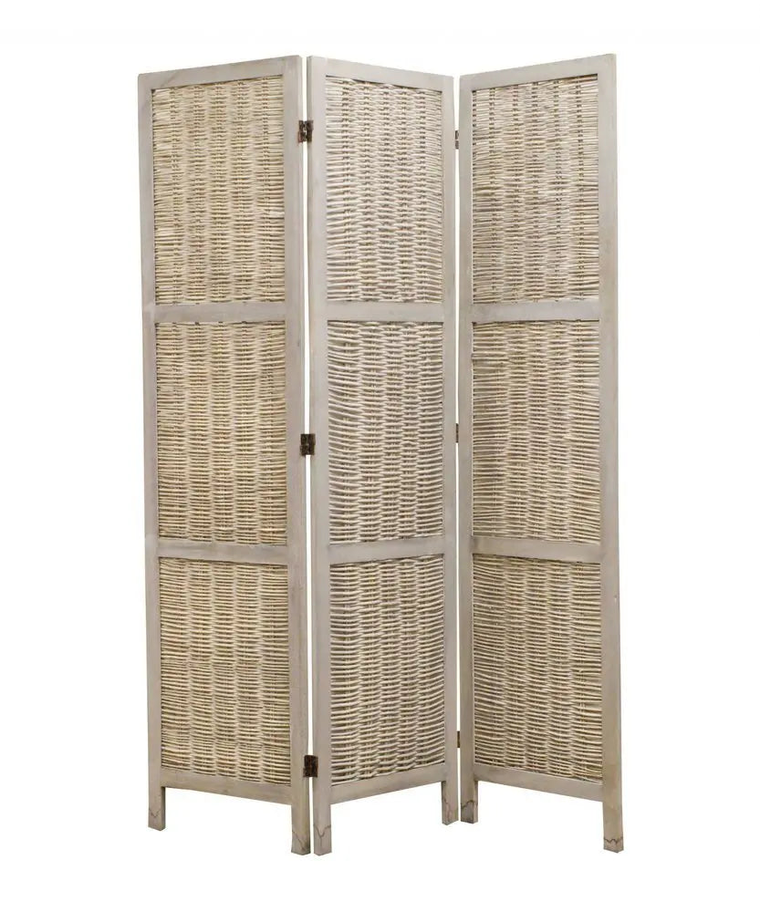 52 X 67 Beige Wood Screen - NOBLE HOME INTERIORS
