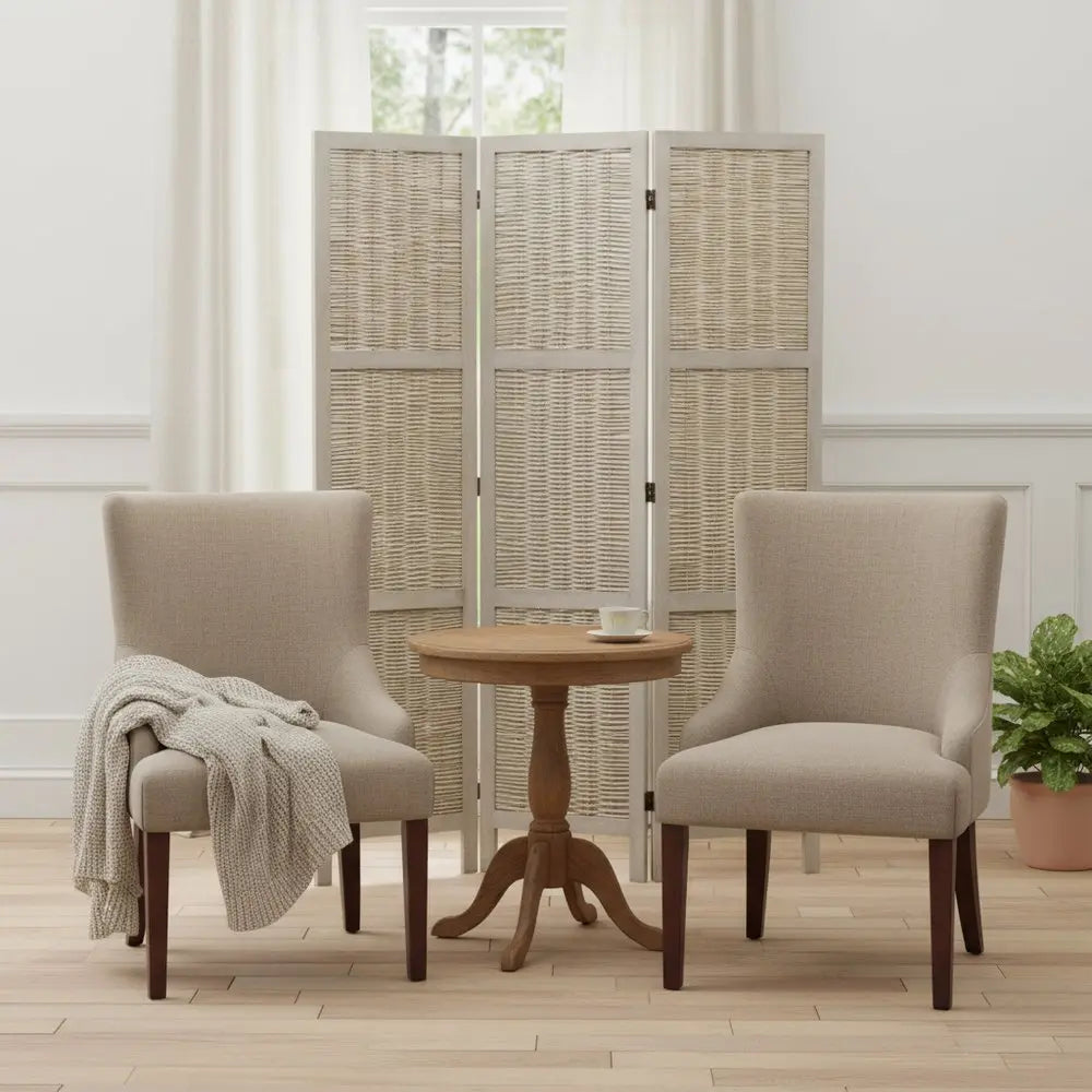 52 X 67 Beige Wood Screen - NOBLE HOME INTERIORS