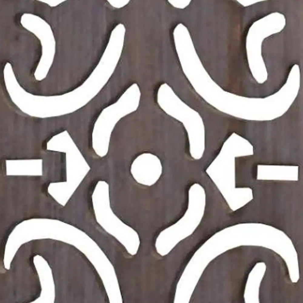 52 X 67 Brown 3 Panel Wood Screen - NOBLE HOME INTERIORS