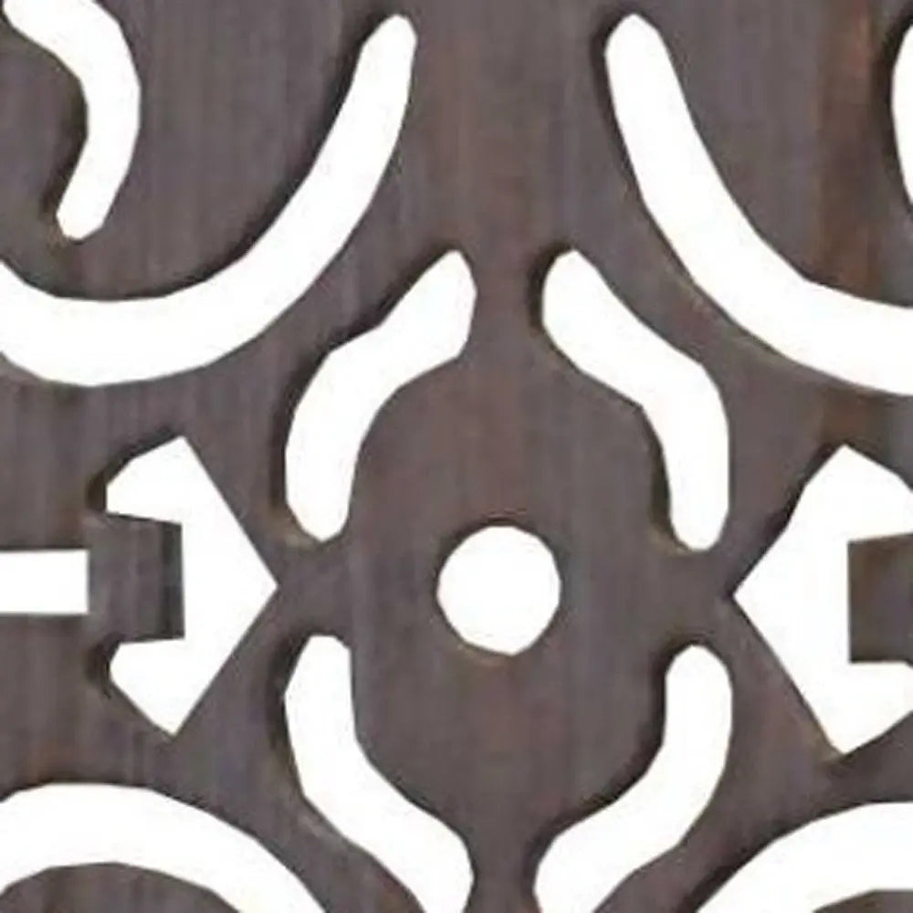 52 X 67 Brown 3 Panel Wood Screen - NOBLE HOME INTERIORS