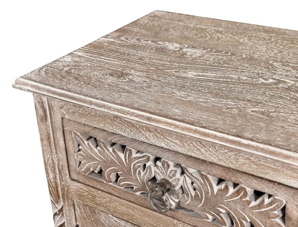 30" Gray Solid Wood Distressed One Drawer Nightstand HomeRoots