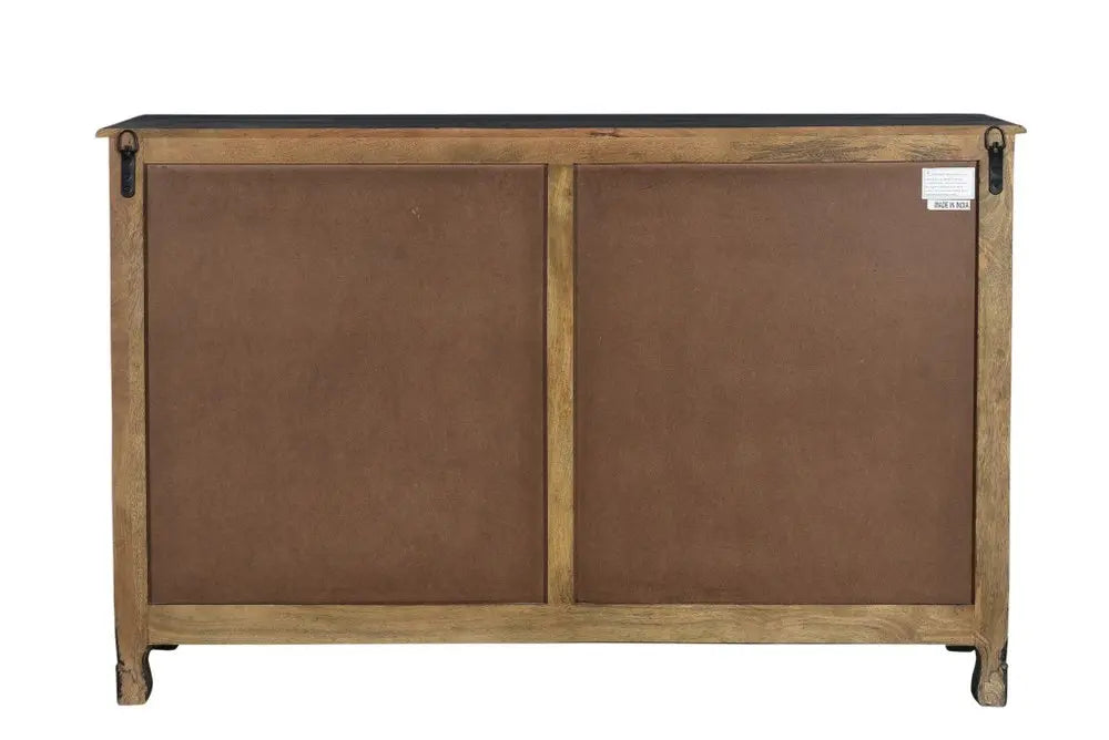 57" Black Solid Wood Seven Drawer Dresser HomeRoots