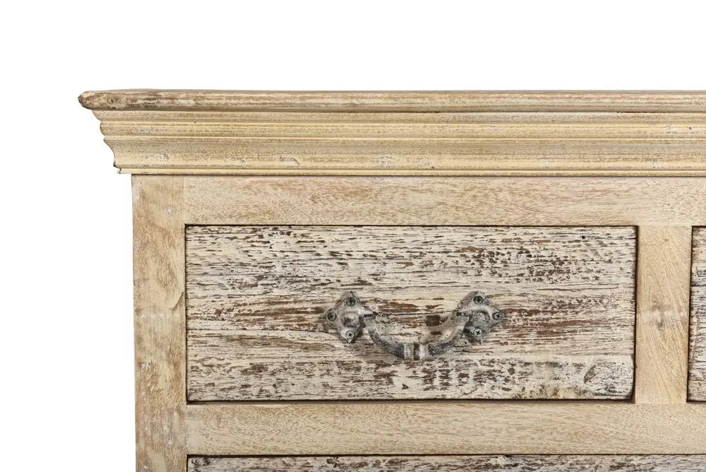 64" White Solid Wood Seven Drawer Double Dresser HomeRoots