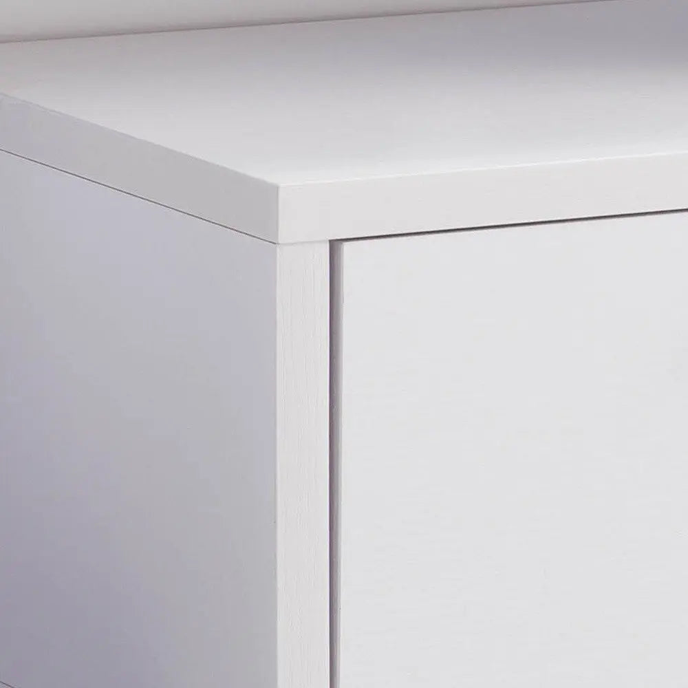 60" White Wood Enclosed and Open Storage TV Stand HomeRoots