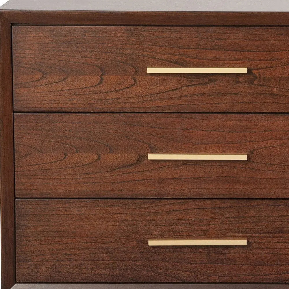 36" Brown Solid Wood Three Drawer Dresser HomeRoots