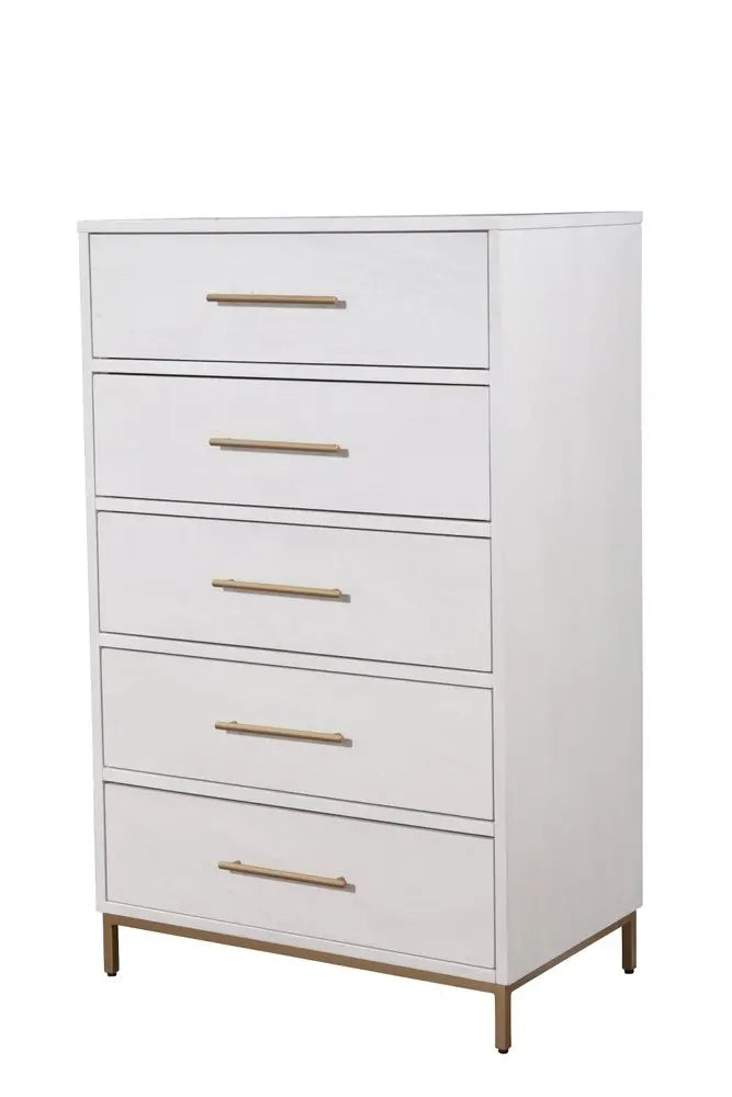 36" White Solid Wood Three Drawer Chest HomeRoots