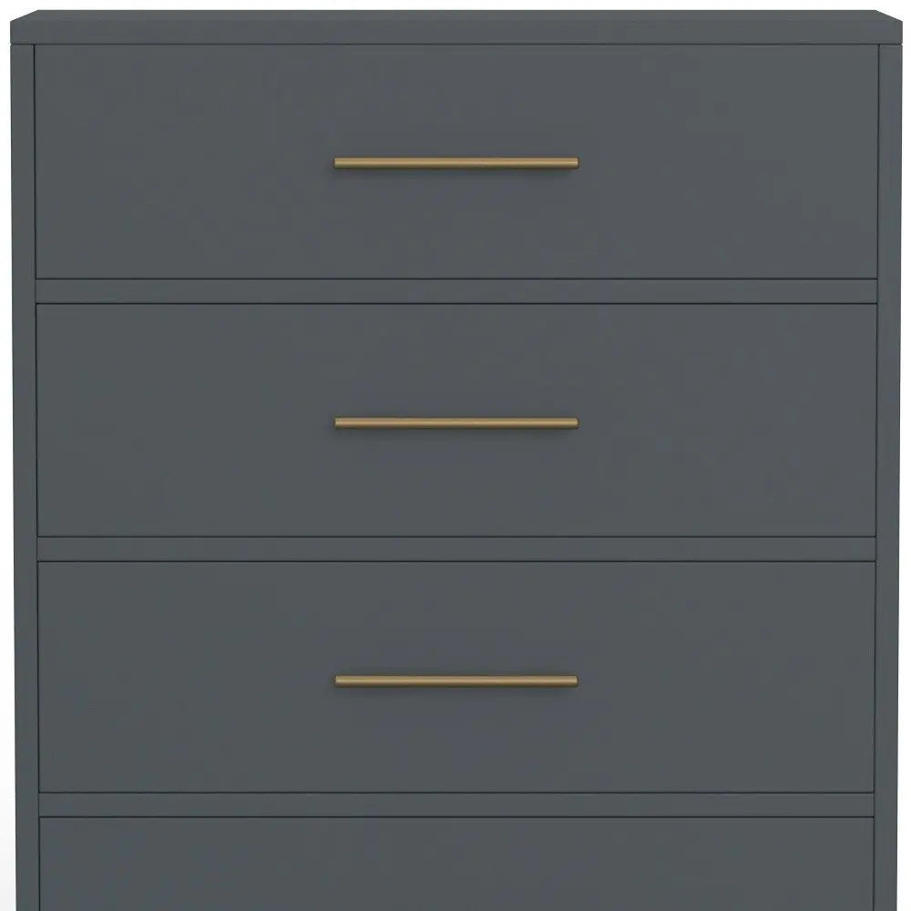 33" Gray Solid Wood Five Drawer Dresser HomeRoots