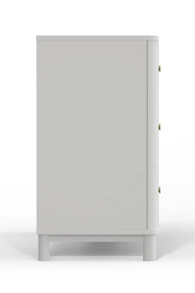 61" White Solid Wood Six Drawer Double Dresser HomeRoots