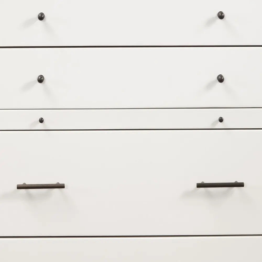 56" Brown and White Solid Wood Seven Drawer Double Dresser HomeRoots