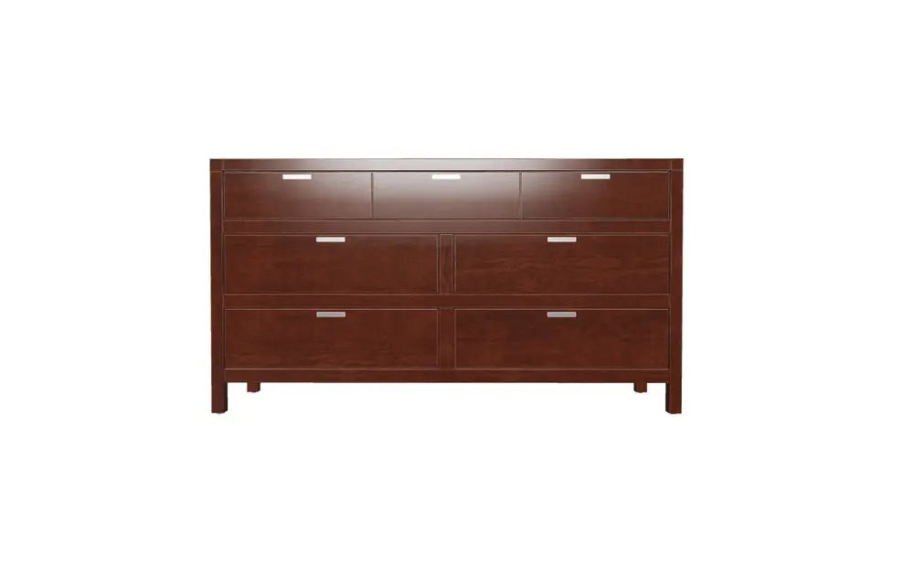 63" Brown Solid Wood Seven Drawer Double Dresser HomeRoots
