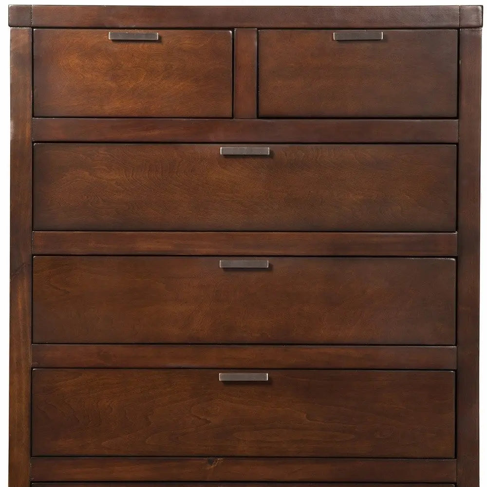 63" Brown Solid Wood Seven Drawer Double Dresser HomeRoots