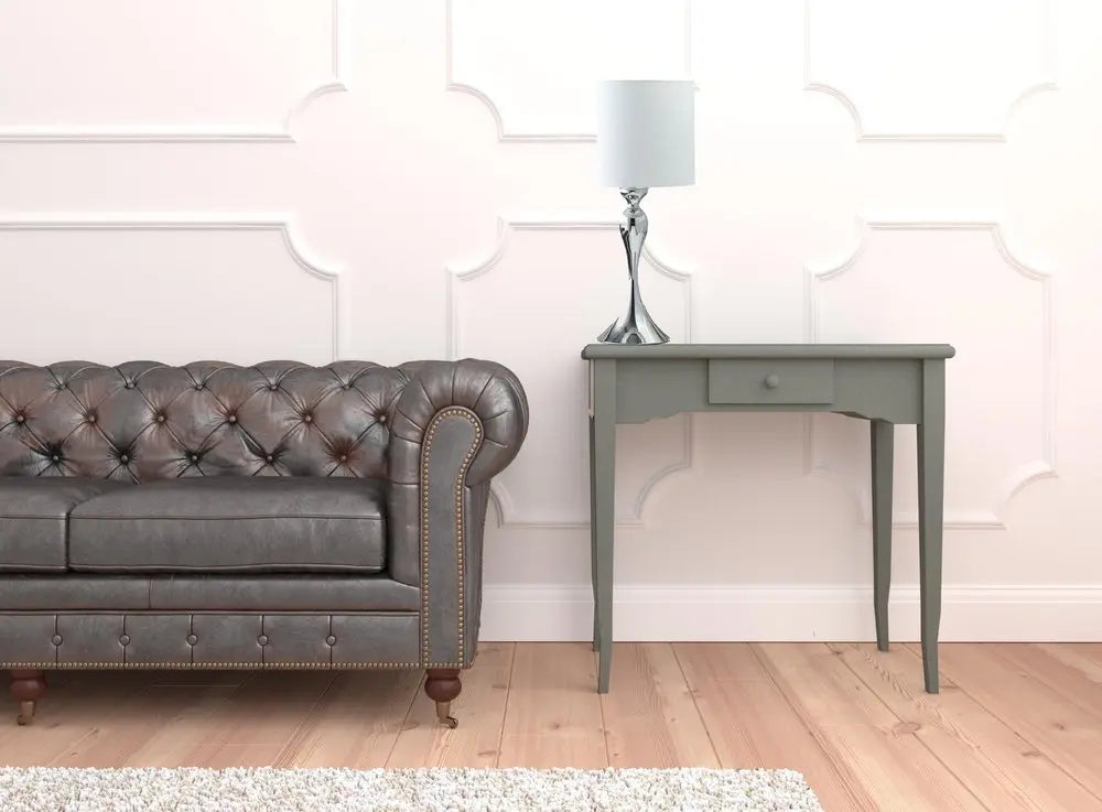 25" Silver Sleek Table Lamp With Off White Drum Shade HomeRoots