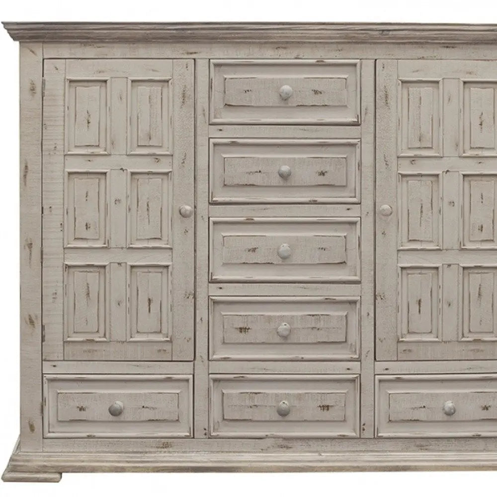 55" White Solid Wood Three Drawer Gentlemans Chest HomeRoots