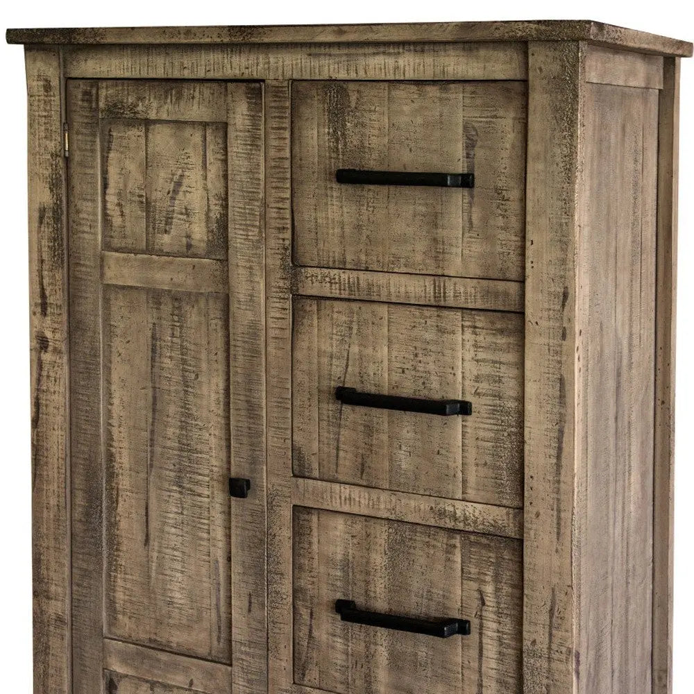 62" Brown Solid Wood Six Drawer Double Dresser HomeRoots