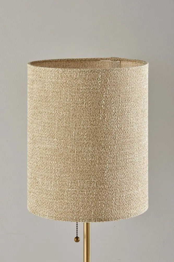 28" Black and Gold Marble and Metal Table Lamp With Beige Drum Shade HomeRoots