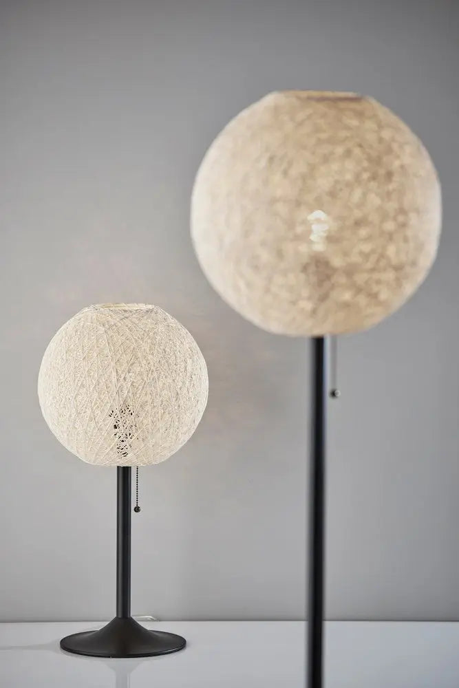 24" Antiqued Bronze Metal Candlestick Table Lamp With Off White Globe Shade HomeRoots