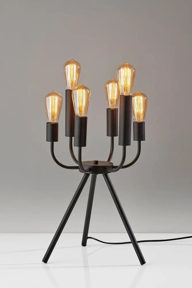 24" Black Six Light Tripod Table Lamp HomeRoots