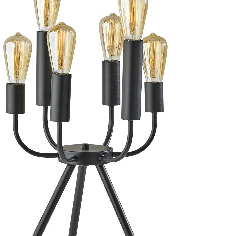 24" Black Six Light Tripod Table Lamp HomeRoots