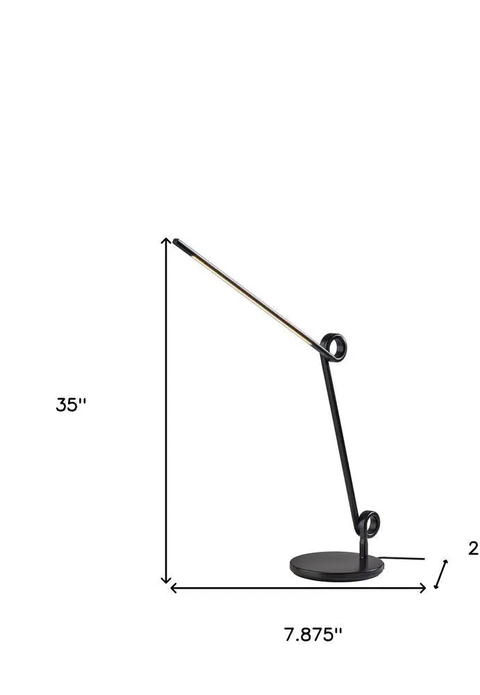 35" Black Metal Novelty Desk Lamp HomeRoots