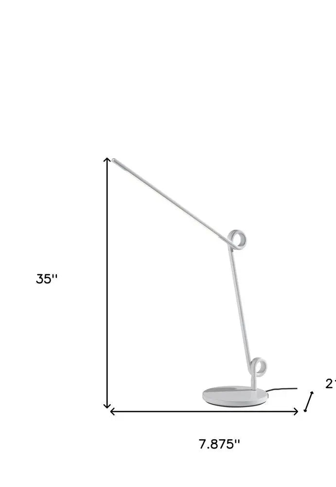 35" White Metal Novelty Desk Table Lamp HomeRoots