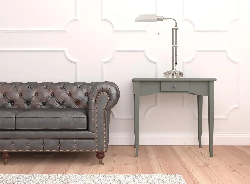 26" Nickel Metal Adjustable Table Lamp With Nickel Rectangular Shade HomeRoots